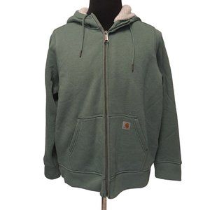Carhartt Boys Hunter Green Relaxed Fit Hooded Full Zip Sweater Size XL (16-18)